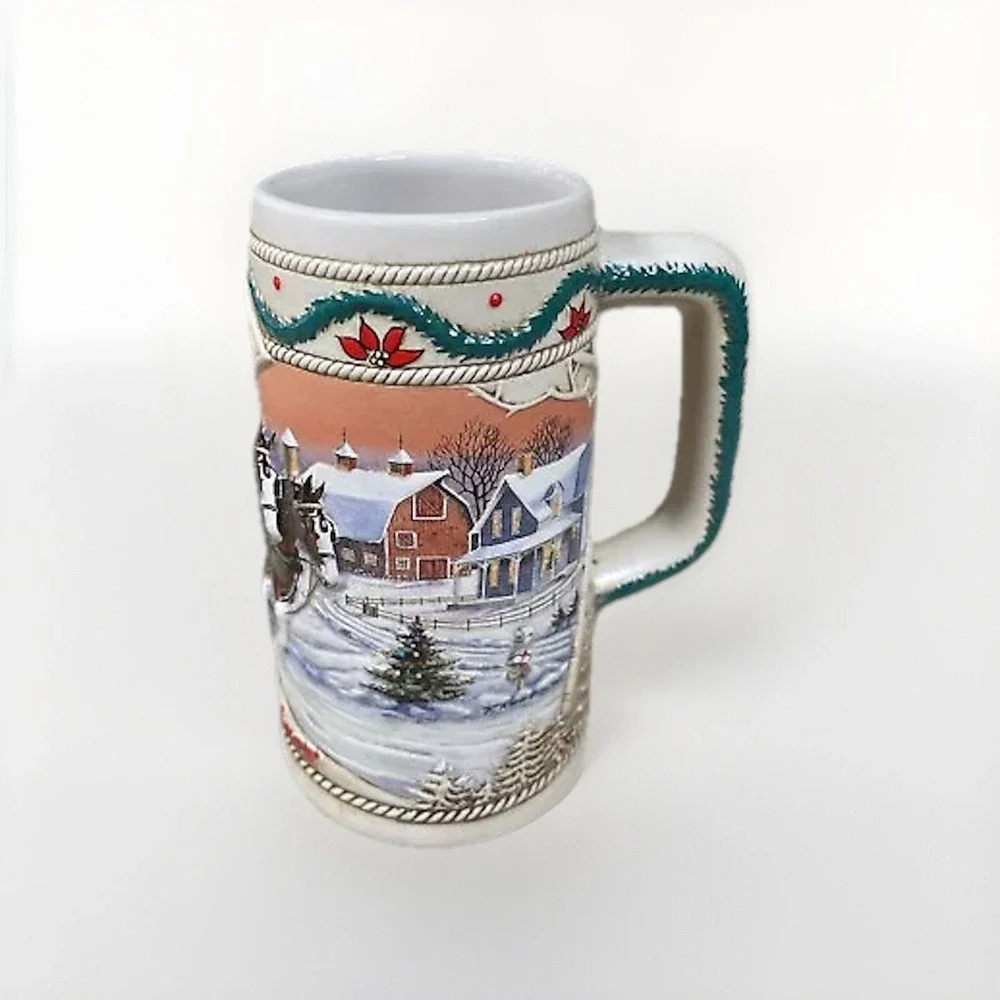 VTG BUDWEISER‎ Anheuser-Busch American Homestead Beer Stein 1996 Holiday